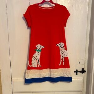 Mini Boden Red Dress with Dalmatian Design Size 9-10